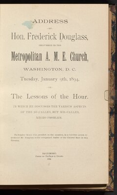 Freedmen Pamphlets - Address - 2